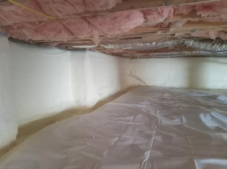 Crawl space encapsulation with closed-cell spray foam for Attic Insulation in Carol Stream
